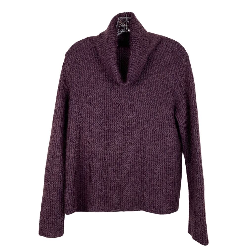Women's S MOHAIR Blend Linden Hill Cropped Cowl Neck Sweater Plum Soft Japan